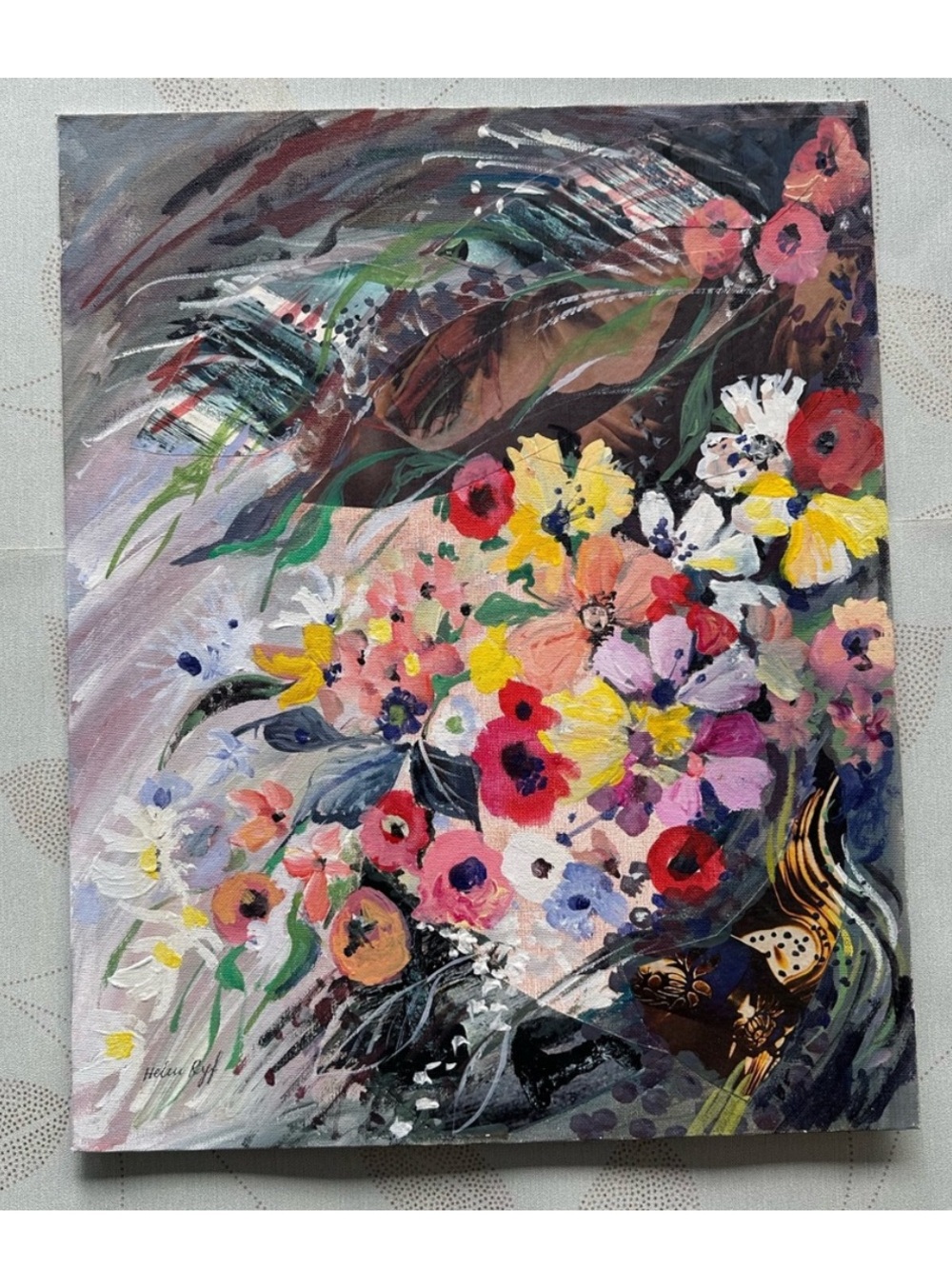 Painting sign by the artist Wall Art - Multicolor